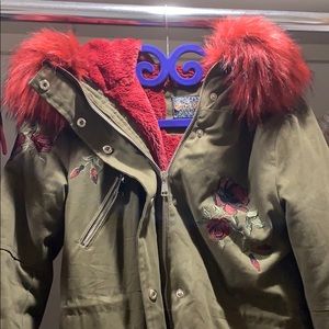 Fur lined military jacket